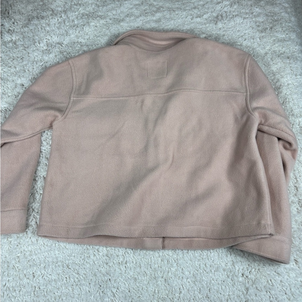 Altar’d State Women's Light Pink Button Up Cropped Fleece Jacket Size Large - Picture 5 of 9